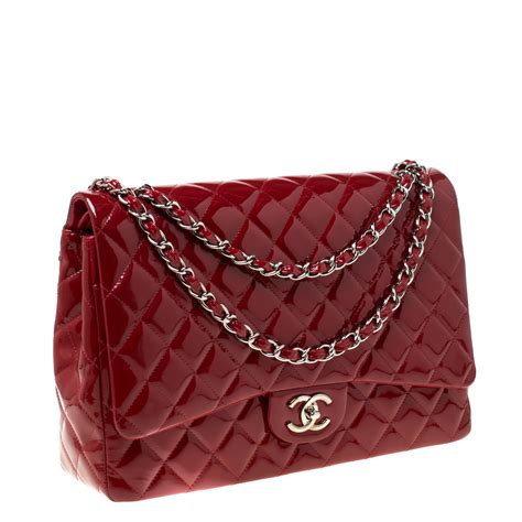 chanel purse red|red patent leather chanel bag.